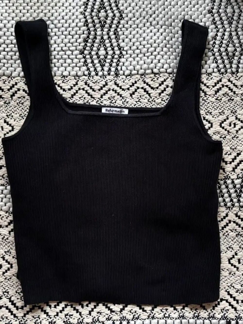 REFORMATION Black Julia Ribbed Sweater Tank Sz M - Picture 2 of 10